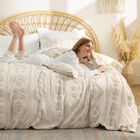 Juego De Edred&oacute;n Bedsure King Size Beige Con Acolchado Boho 3 Piezas