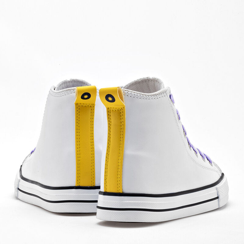 Moramora Tenis urbano para ni&ntilde;a blanco amarillo image number null