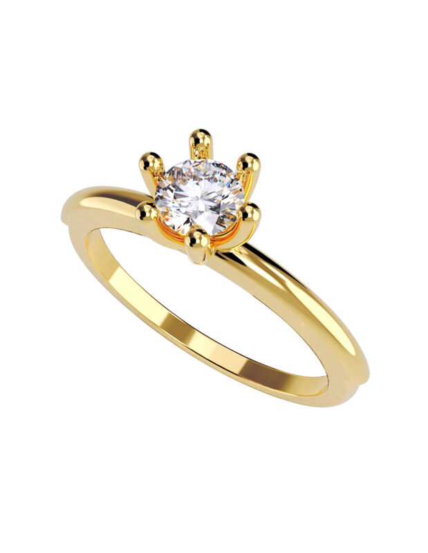 Anillo de Compromiso en Oro de 10K con Circonia... image number null