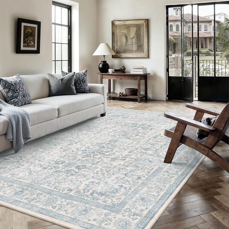 Alfombra Duidy 183 cm x 274 cm Lavable Azul Vin... image number null