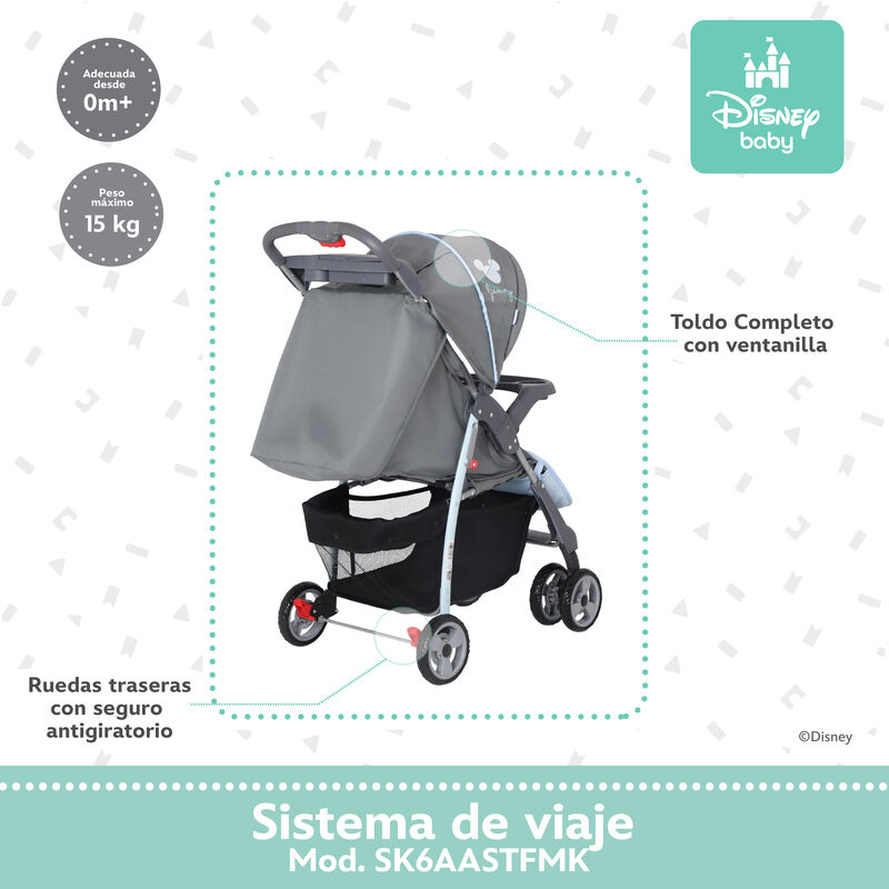 Carriola Para Bebe Disney Mickey Con Portabeb&eacute; ... image number null