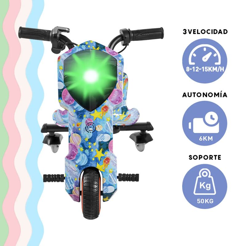 Triciclo Eléctrico Honey Whale MZ008 Azul image number null