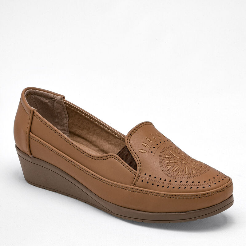 Rumores Zapato de horma c&oacute;moda para mujer camel image number null