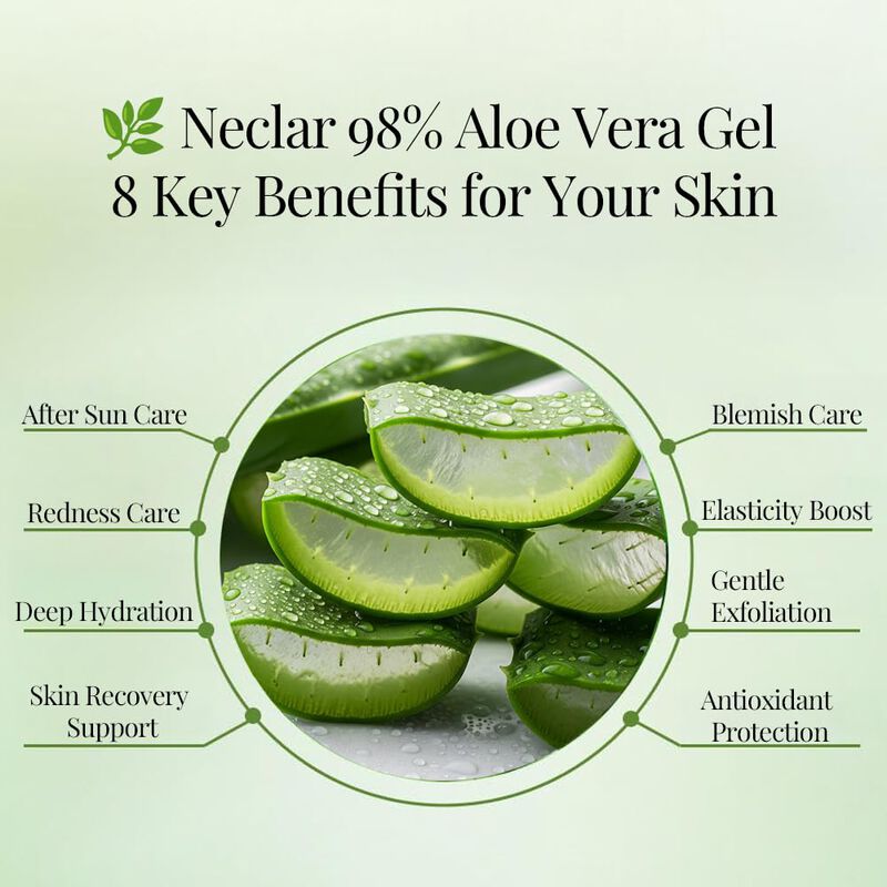 Gel De Aloe Vera Neclar 98% Para Aliviar Las Qu... image number null