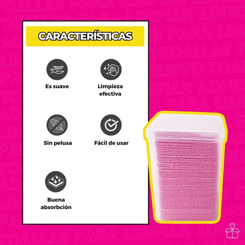 200pzs De Toallas Para Limpiar Adhesivo Extensi... image number null