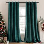 Cortinas Miulee De Terciopelo Verde Oscuro, 132 X 183 Cm, 2 Paneles