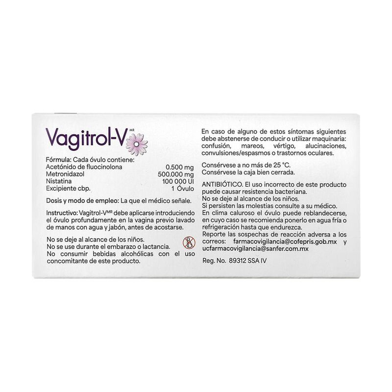 Vagitrol V Caja Con 10 &Oacute;vulos image number null