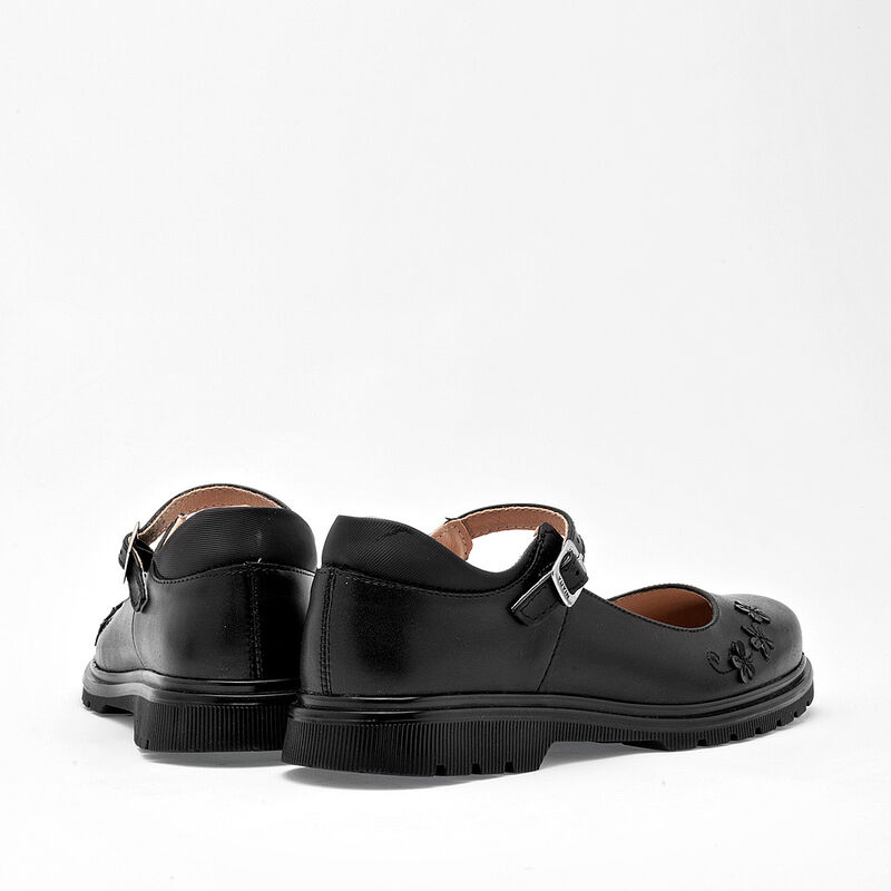 Yuyin Zapato Escolar De Piel Para Mujer Negro C... image number null