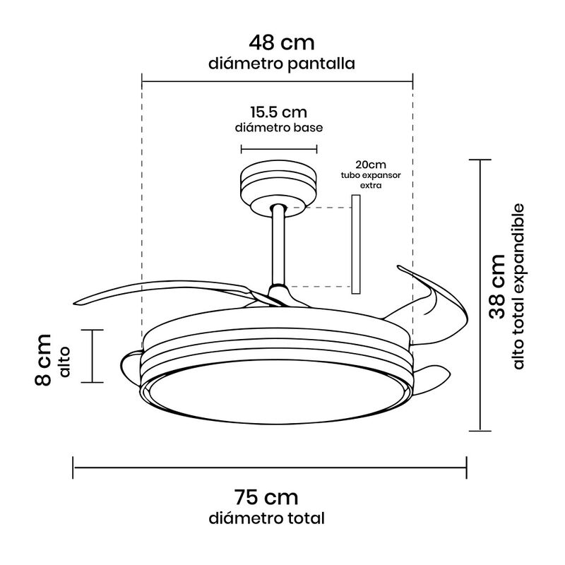Ventilador de Techo LED Tornado Oro Satinado co... image number null