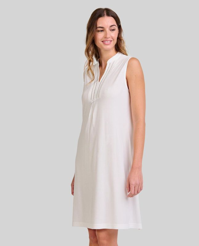 Camis&oacute;n Corto S/M Canale con Entredos Marfil image number null