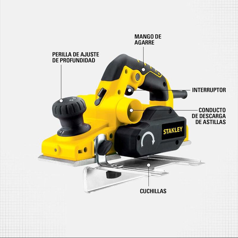 Cepillo El&eacute;ctrico Stanley 3 1/4" 750W Profesion... image number null