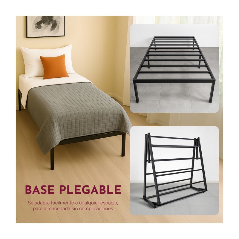Base Cama Individual Box Plegable Metal Acero S... image number null