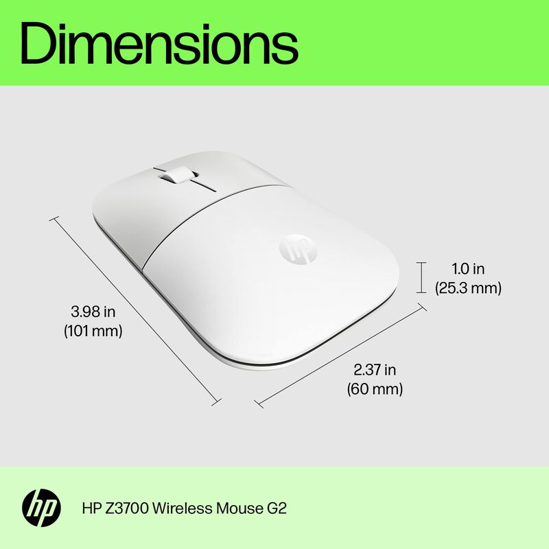 Rat&oacute;n Inal&aacute;mbrico Hp Z3700 G2 Blanco Para Pc, P... image number null