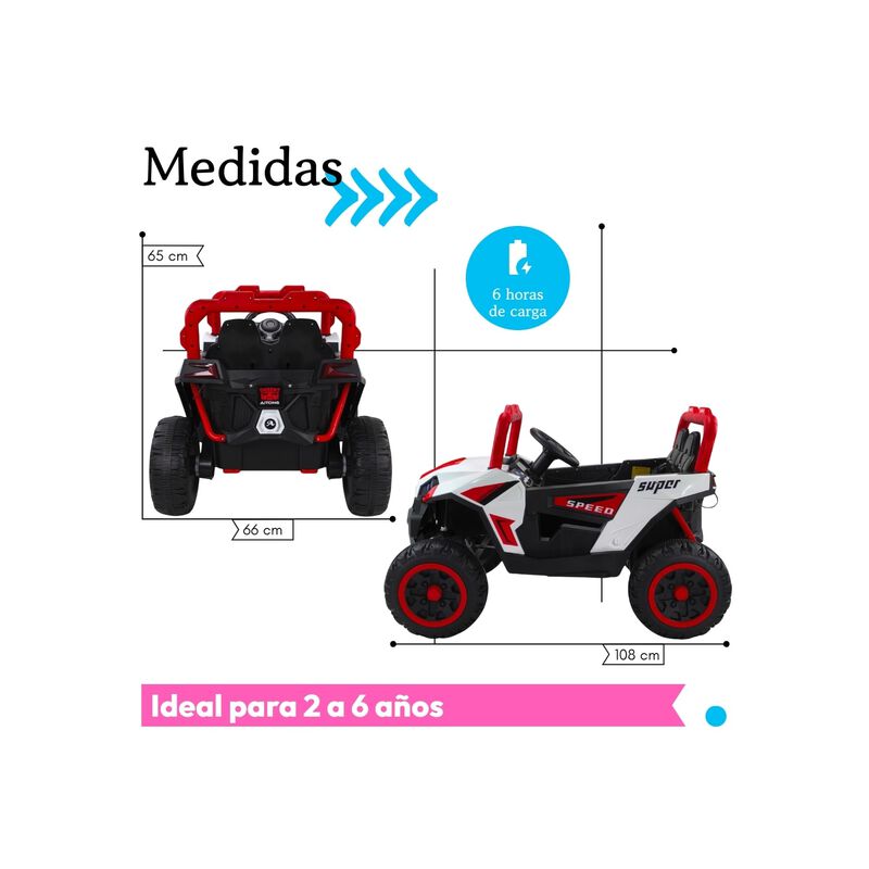 Carro El&eacute;ctrico Infantil 12v Doble Motor &middot; Cont... image number null