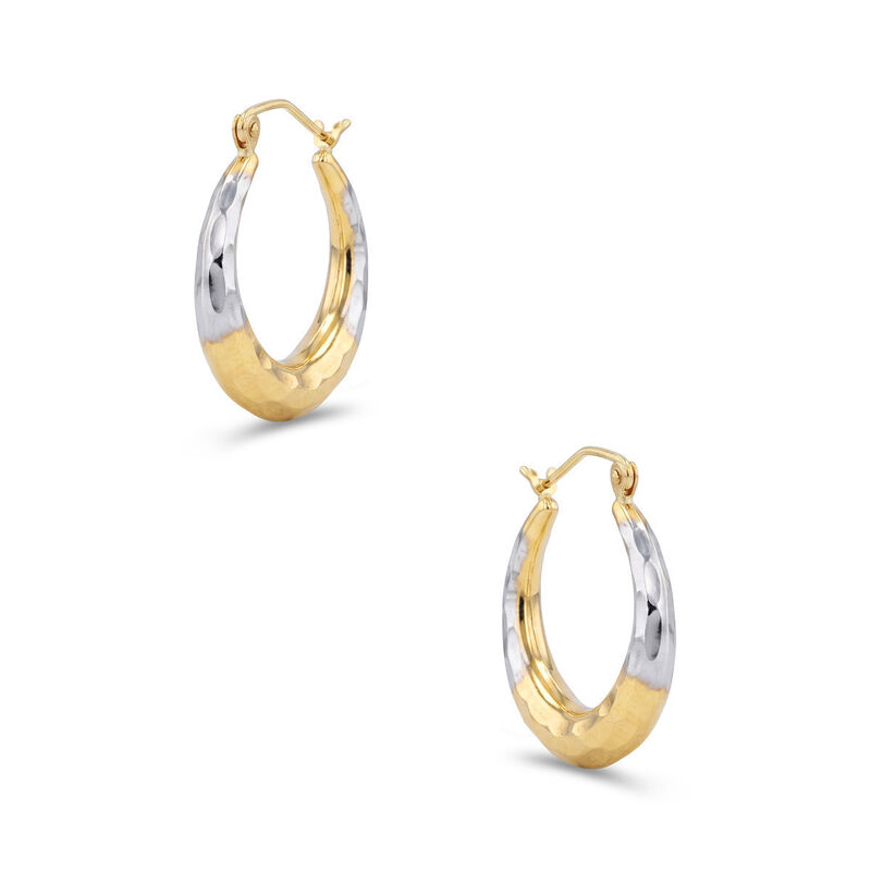 Arracadas De Oro Amarillo Y Blanco 14k (21 Mm A... image number null