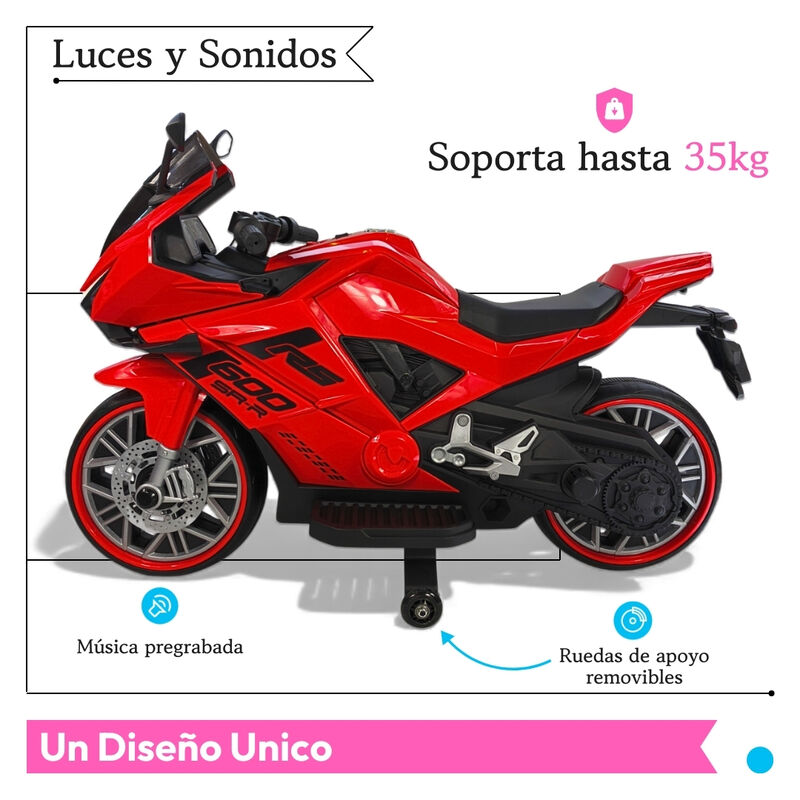 Motocicleta El&eacute;ctrica Montable Deportiva Ni&ntilde;o T... image number null