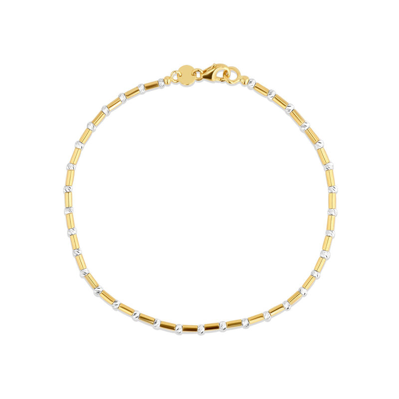 Pulsera De Oro Amarillo Y Blanco 14k 19 Cm | Bi... image number null