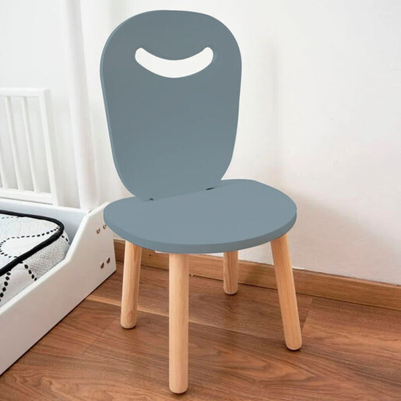 Silla Infantil Moderna de Madera Azul image number null