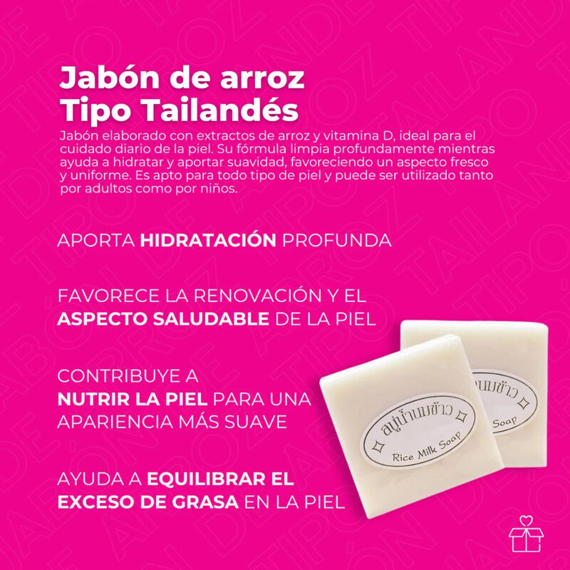 Jab&oacute;n Tailand&eacute;s De Arroz Hecho A Mano con Col&aacute;g... image number null