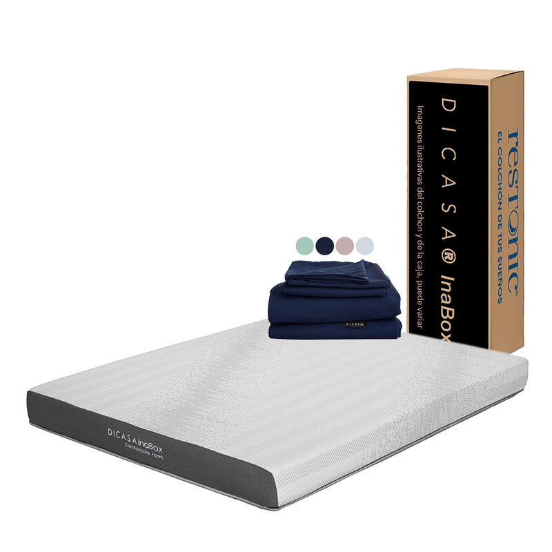 Colch&oacute;n Queen Size Dicasa InaBox + 1 juego de S... image number null