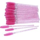 50 Cepillos Desechables Rosa Negro Fiusha Pestañas O Cejas