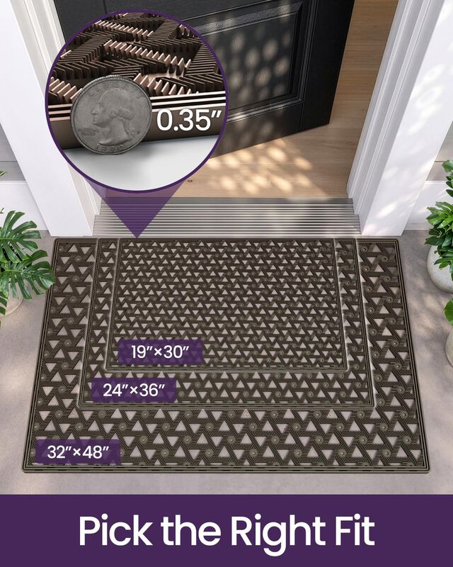 Alfombra De Entrada Dexi 48 &times; 76 cm Marr&oacute;n De C... image number null