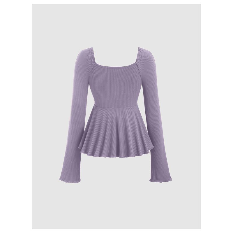 Camiseta Soly Hux Manga Larga Babydoll Y2K Pepl... image number null