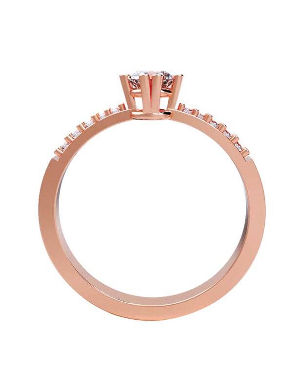 Anillo de Compromiso en Oro Rosa 10K con Circon... image number null