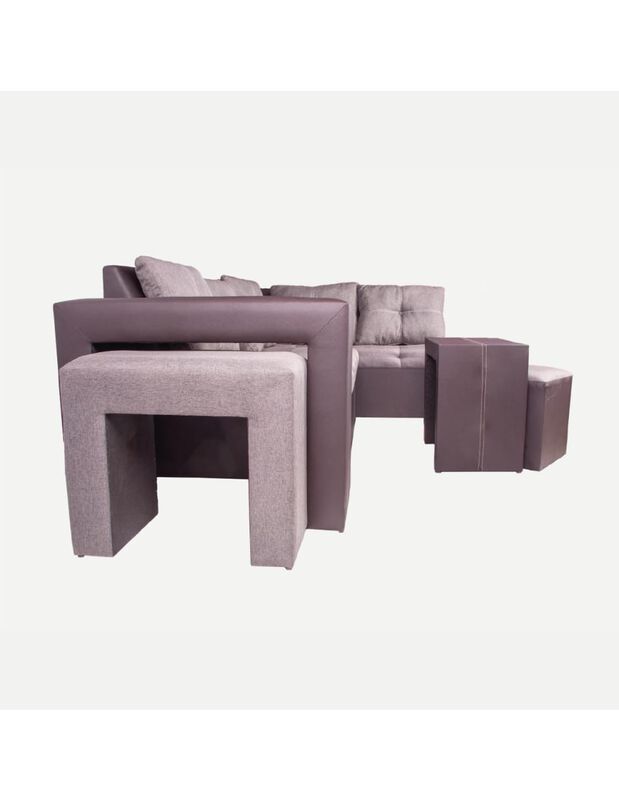 Sala Modular Esquinera Barcelona con Baúl gris image number null