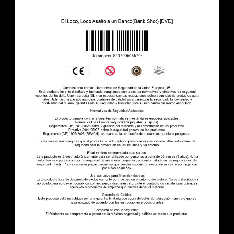 El Loco, Loco Asalto A Un Banco(bank Shot) [dvd... image number null