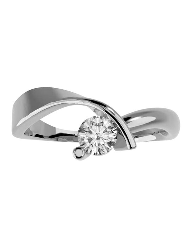 Anillo de Compromiso en Oro Blanco 10K con Circ... image number null