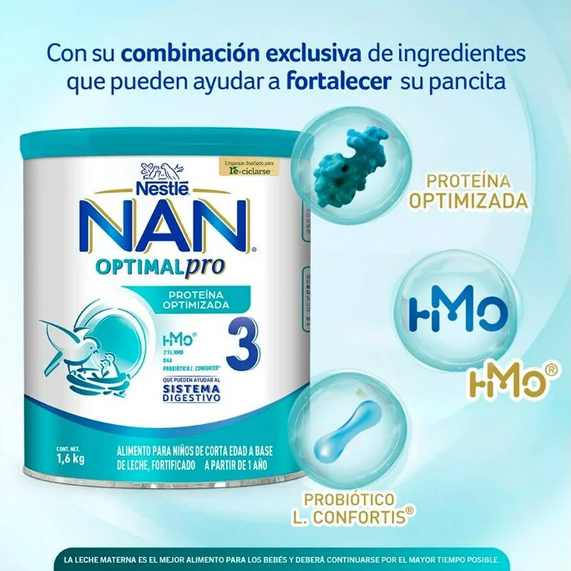 F&oacute;rmula Infantil Nan Optimal Pro Etapa 3, 1.6kg... image number null