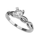 Anillo de Compromiso de 14K con Circonia Talla 8 ORO BLANCO 14K - / M1207-14R-CZ-8