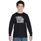 Camiseta De Manga Larga Word Art Para Ni&ntilde;o - Cara de Pug - Negro