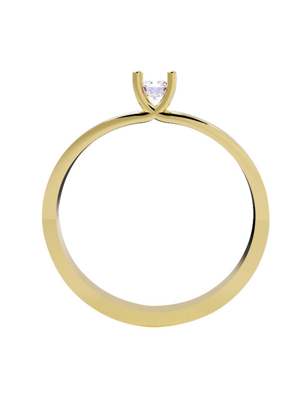 Anillo de Compromiso en Oro Amarillo 10K con Ci... image number null