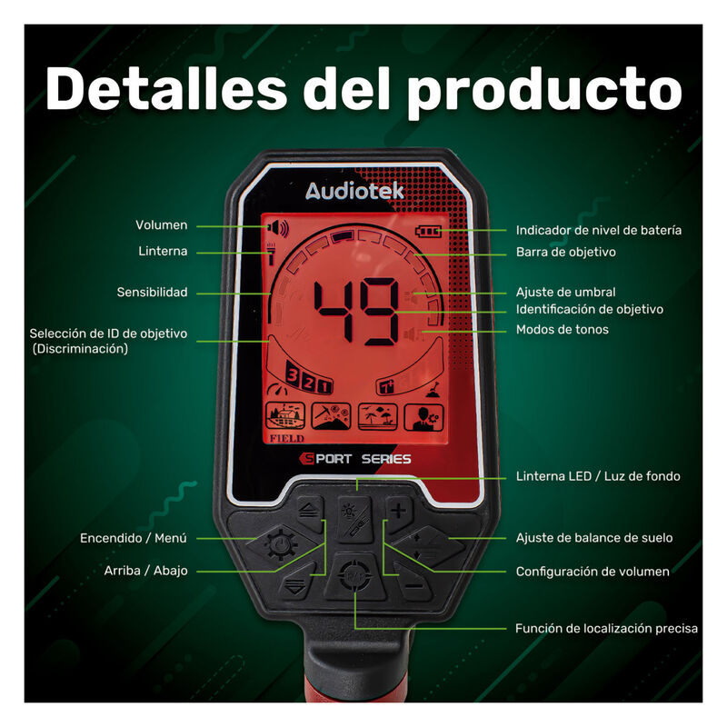 Detector Metales 5m Sumergible 4 Modos Recargab... image number null