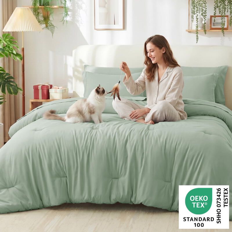 Juego De Ropa De Cama Cozylux Twin Xl Verde Sal... image number null
