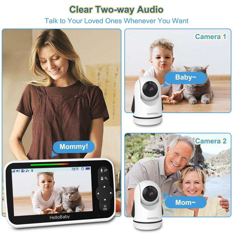 Monitor De V&iacute;deo Para Beb&eacute;s Hellobaby Con 2 C&aacute;m... image number null