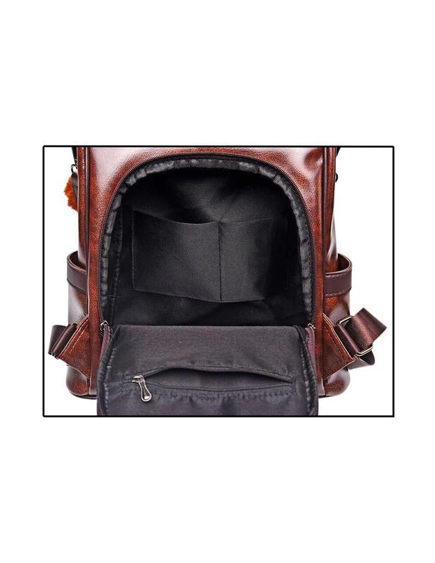 Bolsa Backpack Pink Brule De Cuero Para Mujer image number null