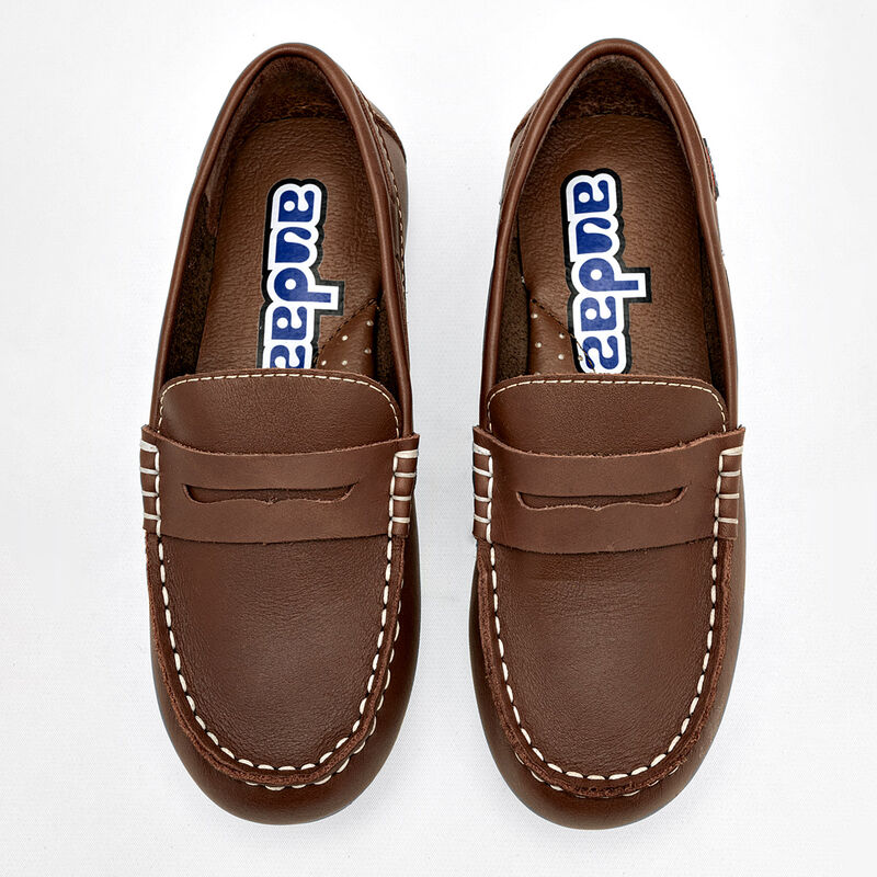 Audaz Zapato Casual De Piel Para Ni&ntilde;o Camel Cod... image number null