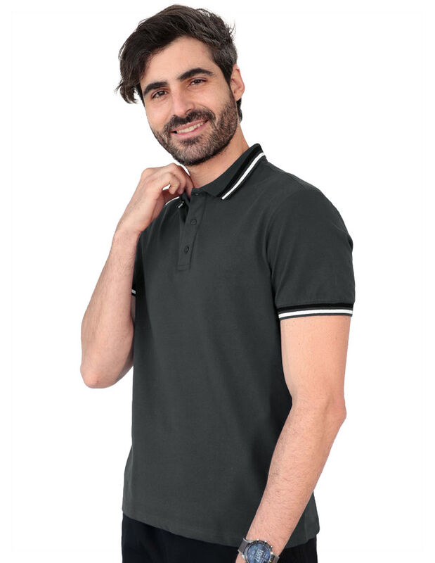 Playera Caballero Polo Cuello Abotonado Verde M... image number null