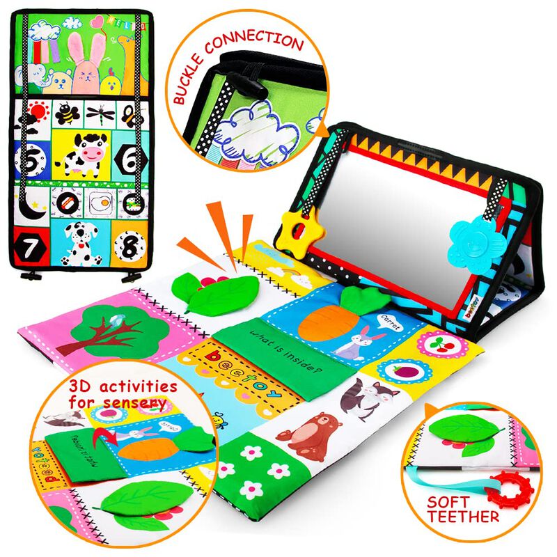 Beetoy Tummy Time Baby Mirror Toys Con Estampad... image number null