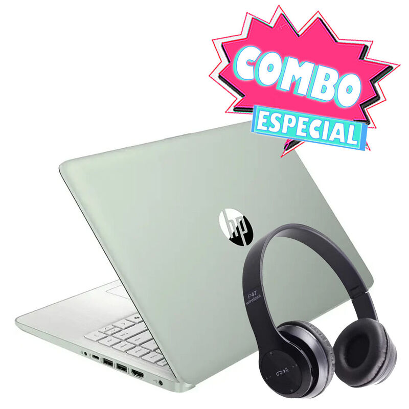 Combo Laptop Hp 14" Celeron 128Gb 4Gb Ram Verde... image number null
