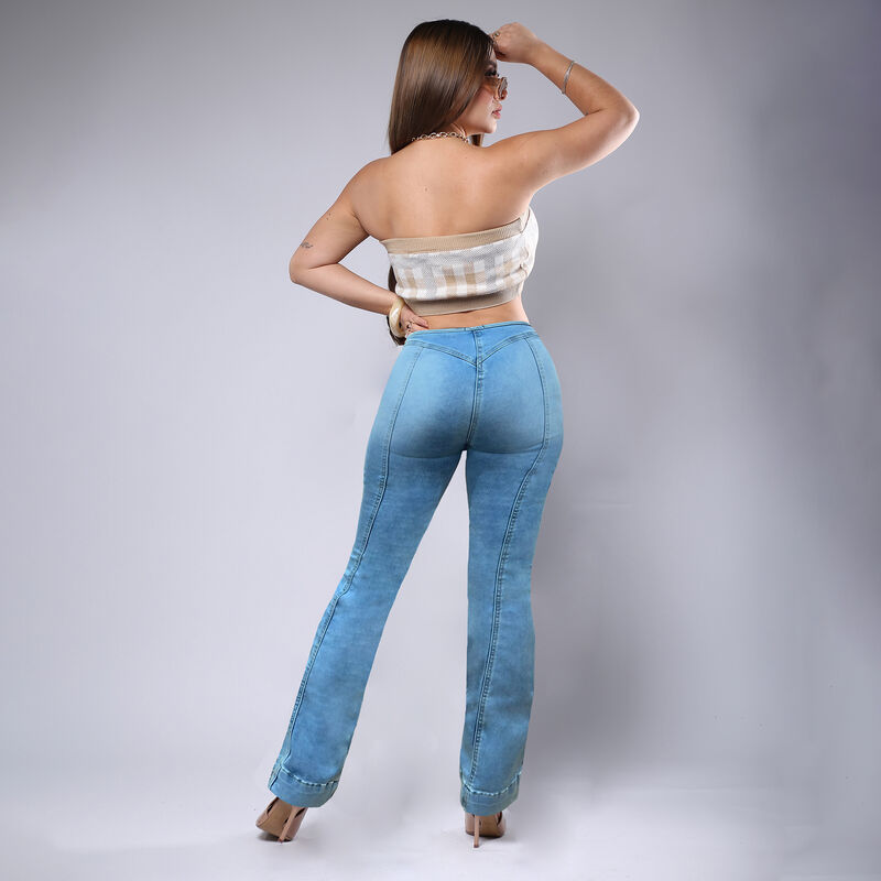 Jeans Campana Mujer Savi Jeans Azul Tiro Medio ... image number null