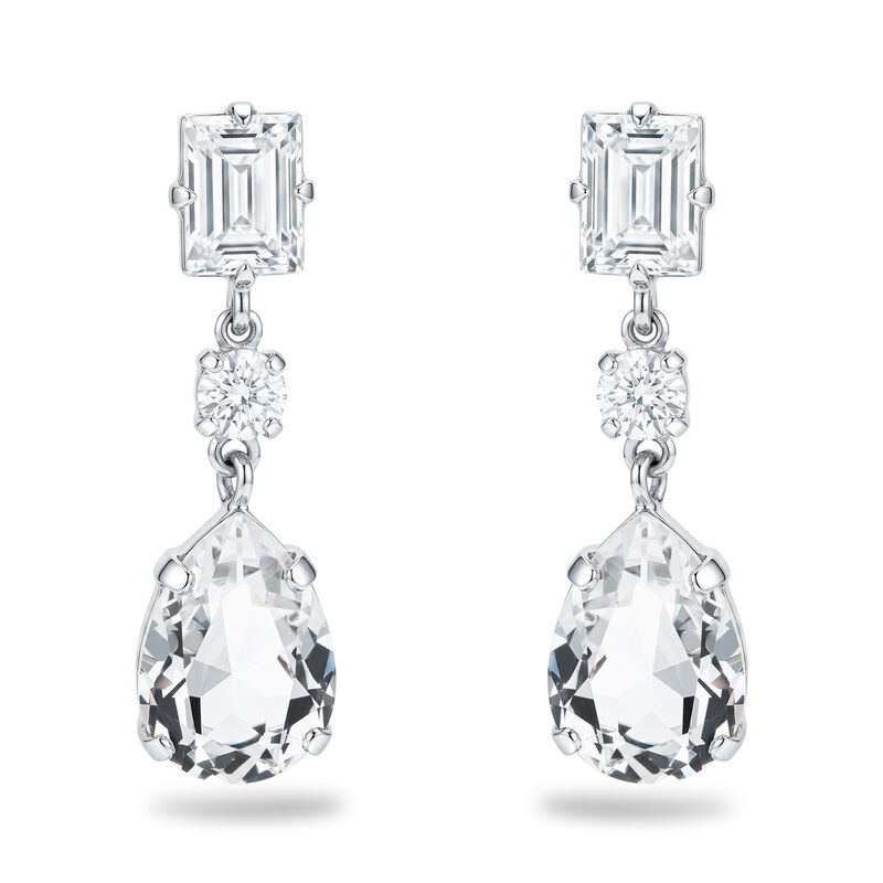 Aretes Plata 925 Con Piedras Blancas Elegantes image number null