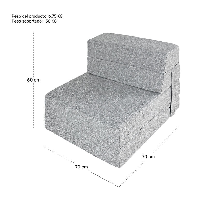 Sill&oacute;n Sof&aacute; Cama Fut&oacute;n Plegable Modular Sala Mu... image number null