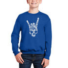 Sudadera De Cuello Redondo Word Art Para Ni&ntilde;o - G&eacute;neros De Heavy Metal - Azul Rey