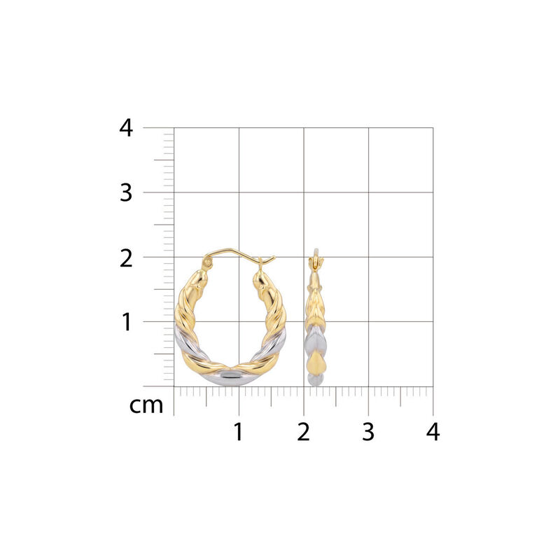 Arracadas De Oro Amarillo Y Blanco 14k (21.5mm ... image number null