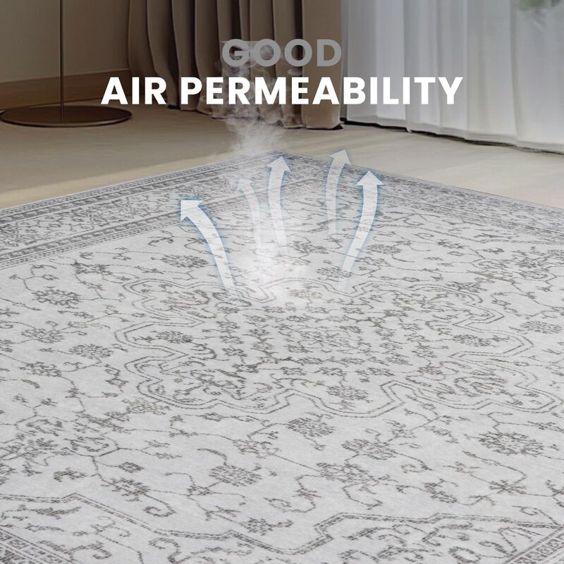 Alfombra Lbris 244 cm &times; 152 cm Lavable Boho Gri... image number null