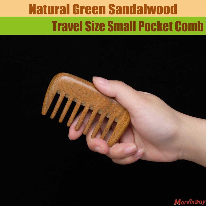 Diente Ancho De Madera De S&aacute;ndalo Verde Comb Mo... image number null